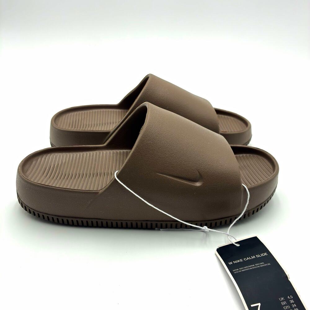 Nike Calm Slide Unisex Slip-On Slide Sandals W7 M6 Brown US 7 DX4816-203
